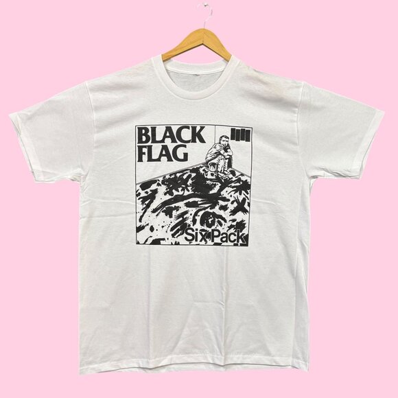 Black Flag Six Pack Album Poster Punk Rock Band Tee XL - Picture 1 of 4